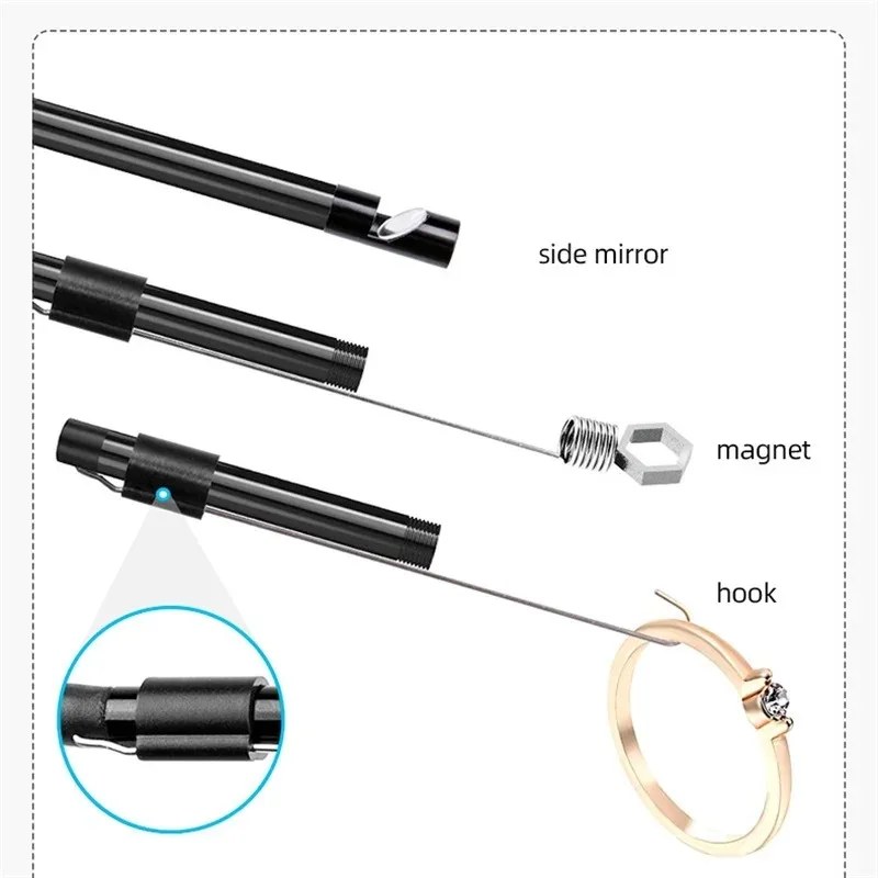 3-in-1 USB Inspection Camera - 7mm Waterproof Borescope with 6 LEDs view 3